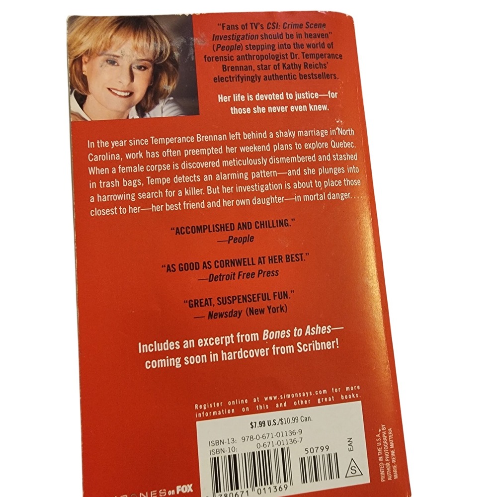 Kathy Reichs Tempe Brennan Mystery Thriller Novel Book Lot of 8 Bones Series - Picture 4 of 11